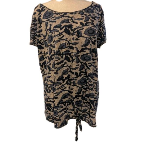 LUCKY BRAND Tunic Top Plus Size 1X Blue Floral Boho Lightweight Flowy Shirt Top - Picture 1 of 15